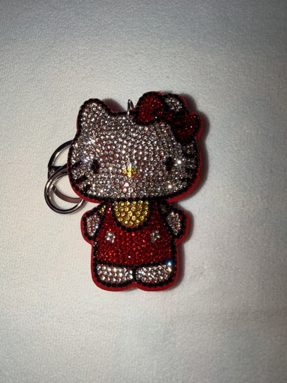 Inspired Hello Kitty Crystal Keychain - Red & Silver